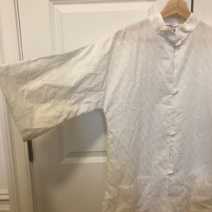 Vintage jacket with mandarin collar in white